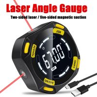 Laser Digital Protractor Inclinometer Laser Level Ruler USB Chargable Inclinometer Magnetic Base Goniometer Magnet Tilt Tools