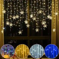 LED Curtain Snowflake String lights Wave Fairy Light Holiday Party Christmas Decoration With 8 modes новый год гирлянда navidad