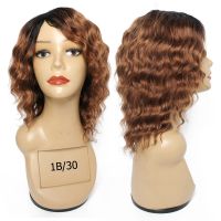 【YD】 1B 27/30/Burg Loose Deep Human Hair Wigs Ombre Honey Blonde Machine Made Peruvian Wig