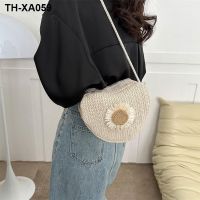 卐 Woven bag new tide the summer of 2023 straw love personality womens shoulder out less inclined