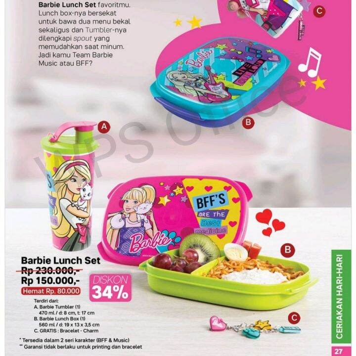 tupperware barbie lunch box