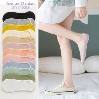 1 Pair Summer Mesh Womens Thin Breathable Hollow Invisible Socks Silicone Non Slip Socks Candy Colored Female cotton Socks Socks Tights