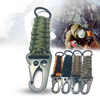 พวงกุญแจหัวเข็มขัด Carabiner ตะขอเชือกปีนเขาเชือกพาราคอร์ดตั้งแคมป์กลางแจ้ง EPF2422