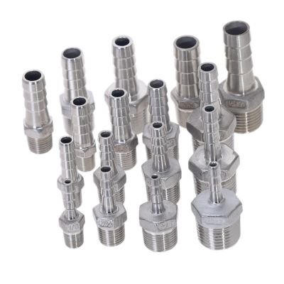 Stainless Steel 304 BSP Male Thread Pipe Fitting X Barb Hose Tail Reducer Pagoda Joint Coupling Connector