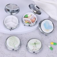 1PC Metal 3 Grids Pill Medicine Organizer Portable Pill Box Makeup Storage Container Travel Pill Case Medicine  First Aid Storage