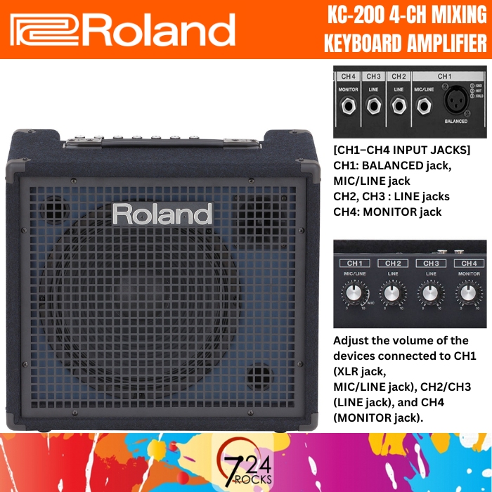 724ROCKS Roland keyboard amplifier Roland KC200 4Ch Mixing Keyboard