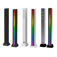 USB APP ควบคุม RGB หลอดที่มีสีสัน32 LED เสียงเปิดใช้งานรถกระบะจังหวะแถบแสงเพลงโดยรอบโคมไฟบาร์สำหรับรถพรรคคอมพิวเตอร์