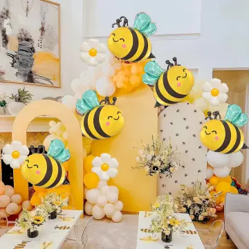 Cheereveal Bee 1st Birthday Decorations, Yellow and Black Honeybee Balloon  Garland Arch Kit 1st Bee Day Party Decor with Happy 1st Bee Day Banner for