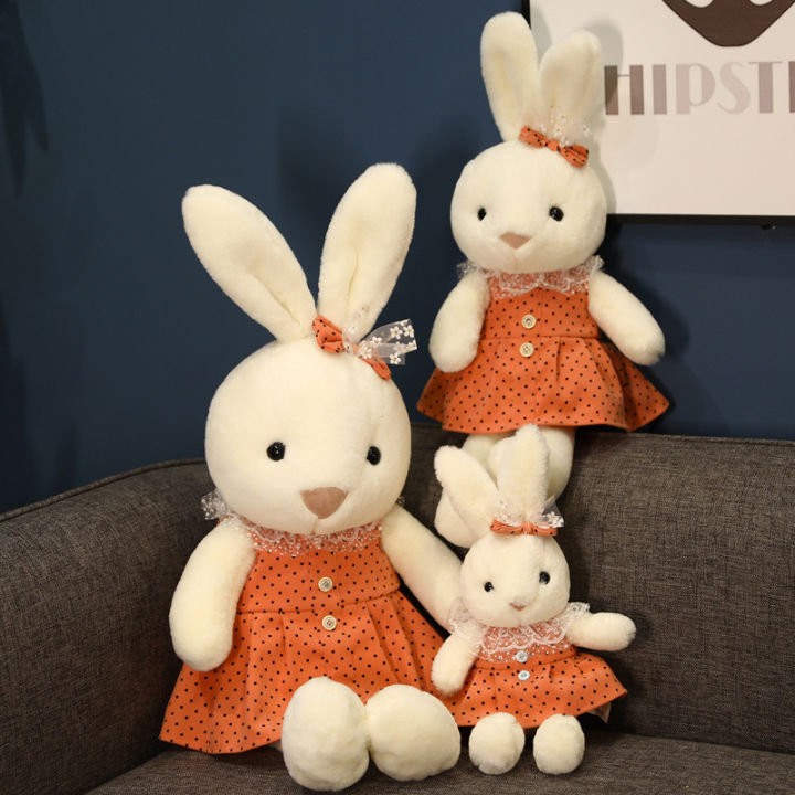 hot-ราคาโรงงานขายส่งการ์ตูนกระต่ายน้อยสวมกระโปรงกระต่ายสีขาวสีขาวตุ๊กตาตุ๊กตาเด็กตุ๊กตาเครื่องกรงเล็บ