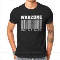 เสื้อขาว ซื้อฉันกลับผู้ชายเสื้อยืด COD Warzone เกม Crewneck ท็อปส์ซู 100% เสื้อยืดผ้าฝ้ายตลกความคิดของขวัญที่มีคุณภา  K8IQ