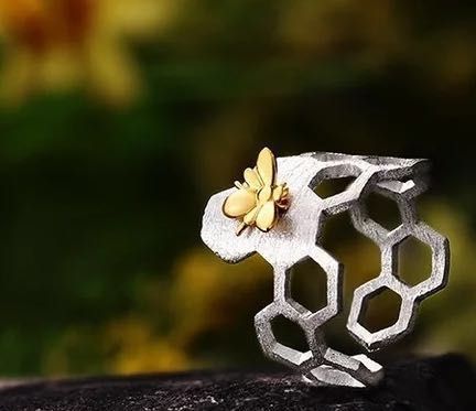 cod-yiwu-sanjie-เครื่องประดับ-ต้นฉบับ-ศิลปะสร้างสรรค์กลวง-แหวนเปิดรังผึ้งผึ้งเครื่องประดับมือผู้หญิง
