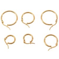 3 pairs 15mm 20mm 25mm Stainless Steel Hoop Earrings Set Woman Gold