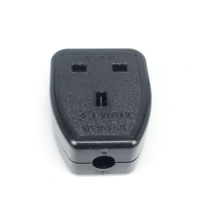 【YF】 13A 250V UK British Standard Female Socket Power Adaptor Detachable Cord Cable Connector White/Black