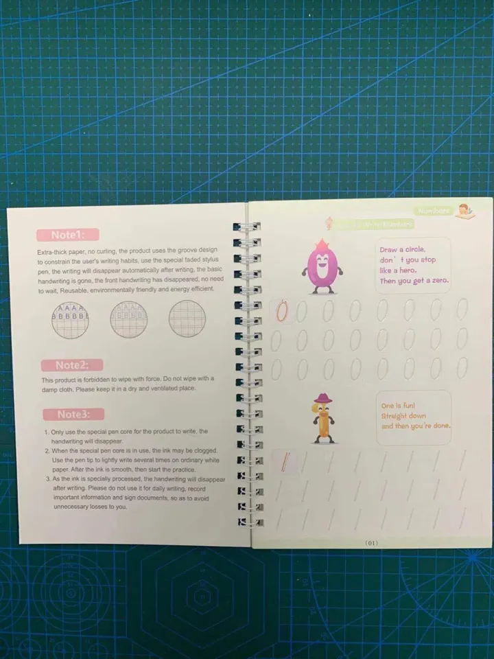1 Set/4pcs All English Children's Hard Pen Groove Character Copybook Magic  Copybook Pen Control Exercise Book