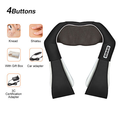 RUBF180 U Shape Electrical Shiatsu Back Neck Shoulder Body Massager Infrared Heated 4D Kneading CarHome Massage Shawl
