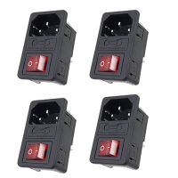 4X Inlet Male Power Socket with Fuse Switch 10A 250V 3 Pin IEC320 C14