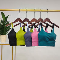 2022 Thin Straps Women Sports Bra Underwear Gym Crop Top Yoga Vest Shockproof with Chest Pad High Strength Fitness Wear SingletTH