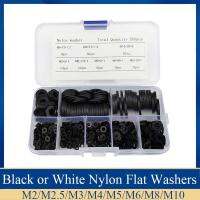 ✿﹍✐ 500Pcs M2 M2.5 M3 M4 M5 M6 M8 M10 Black or White Plastic Nylon Washer Flat Spacer Washer Seals Gasket Ring