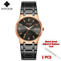 20212021 WWOOR Fashion Diamond Men Watches Top Brand Luxury Gold Black Quartz Wristwatch Waterproof Automatic Date Relogio Masculino