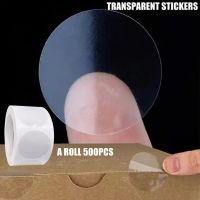 【CW】⊙☁☢  500Pcs Roll Transparent Self-adhesive Stickers 2CM2.5CM3CM3.8CM5CM Round Labels