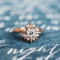 [COD] Cao Shi version of the new creative rose gold star shape ring diamond temperament eight-pointed tail female