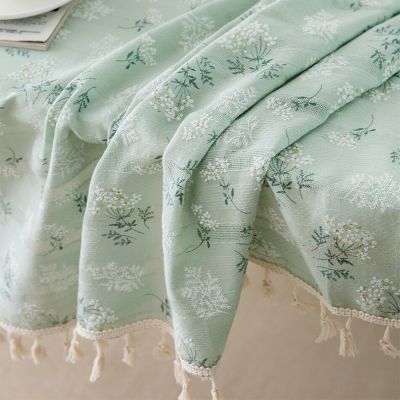 Korean Style Cotton Floral Tablecloth,Tea Table Decoration,Rectangle Table Cover For Kitchen Wedding Dining Room