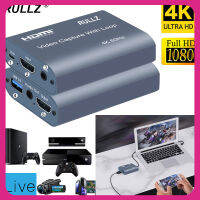 4K 60Hz Loop 1080P HDMI ไปยัง USB การ์ดเข้าซื้อกิจการ2.0การ์ดกล้องบันทึกเกมถ่ายทอดสด