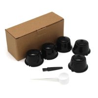 【YF】 Reutilizável Dolce Gusto Cápsula de Café Filtro Copo Recarregável Tampas Cesta Colher Reutilizável Escova-2 5Pcs