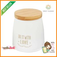 ขวดโหลกลมฝาดึง KECH WOODEN S 0.65 ลิตร สีครีมROUND CANISTER WITH PULL LID KECH WOODEN S 0.65L CREAM **บริการเก็บเงินปลายทาง**