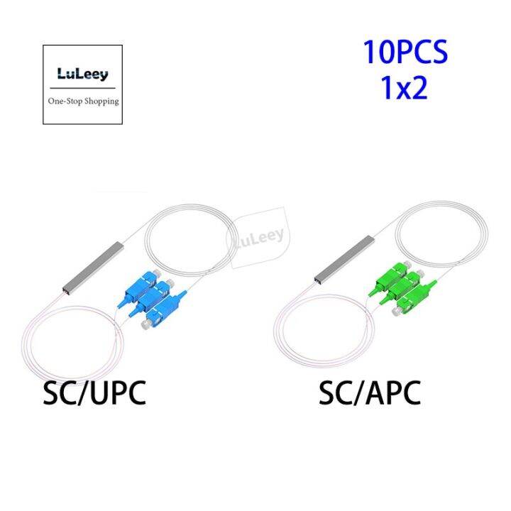 10ชิ้น1X2 SC APC แยกแสง SC UPC ท่อเหล็กไมโคร PLC คุณภาพสูง FTTH 0.9มม. ...