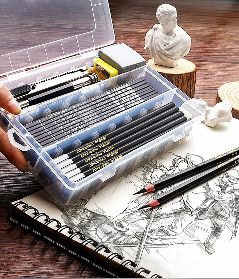 3pcs/set Student Sketching Art Drawing Material Set, Art Supplies