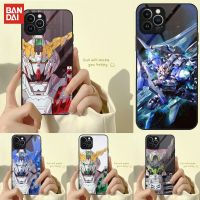 Mobile Suit Gundam Phone Case Tempered Glass For IPhone 13 12 11 Pro Max Mini X XR XS Max 8 7 6s Plus SE 2020 Shell Fundas