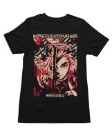 Mens T Shirts Short Sleeve Demon Slayer Anime Rengoku Poster Adult Manga Fanbase Black Cotton Mens T-Shirt