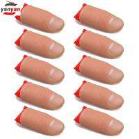 YANYAN 10PCS ผ้าไหมสีแดง อุปกรณ์ประกอบการเล่นมายากล โคลสอัพ นิ้วโป้งปลอม พร็อพแสดงบนเวที ปรากฏขึ้น นิ้วสำหรับนิ้วมือ เครื่องมือของเล่นเล่นตลกทำจากยาง ของขวัญสำหรับเด็ก