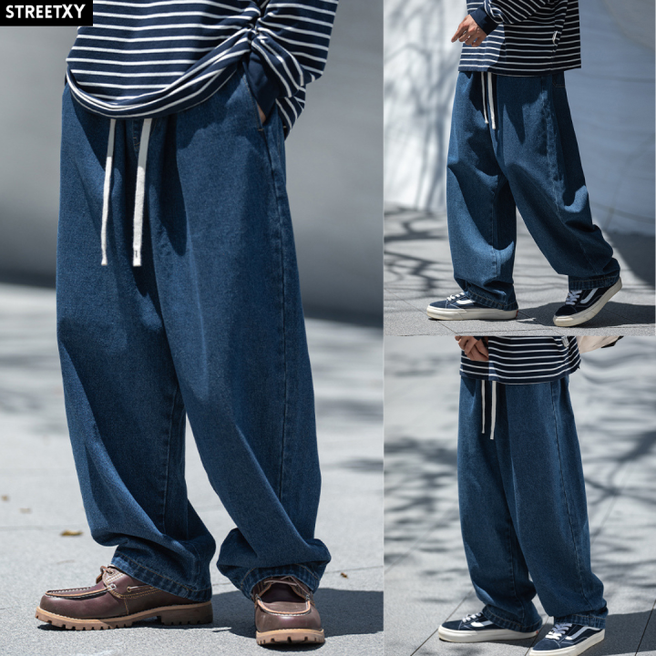streetxy-baggy-jeans-ยีนส์เอวยืดทรงหลวมๆ-สุดคูล