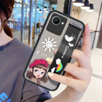 UCUC กรณีปลอก Realme C30 RealmeC30ปลอก Realmi C30 Realmic30กรณี (พร้อมสายรัดข้อมือ) กันกระแทก F Rosted น่ารักหมวกสีแดงเล็กๆน้อยๆสาวการ์ตูนซอฟท์ขอบเต็มเลนส์คุ้มครองปกอัลตร้าบางกรณีโทรศัพท์