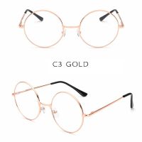 【แว่นตาแว่นกรองแสง】Korean Design R Round Metal Frame Eyeglasses Replaceable