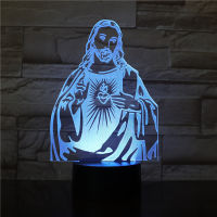 3D night Light Jesus USB Charge Touch Switch Lamp 7 Colorful Kids Night Light Hot Drop Ship Novelty Gifts