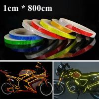 【cw】 1cmx800cm Vinyl Motorcycle Rim Tape Reflective Wheel Stickers Decals Car Warning Stickers Motorbike Styling Decor Accessories