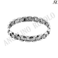 ANGELINO RUFOLO Bracelet ดีไซน์ Strap Chain สร้อยข้อมือผู้ชาย Stainless Steel 316L(สแตนเลสสตีล)คุณภาพเยี่ยม สีเงิน