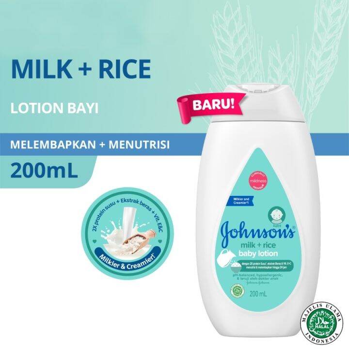 Johnson's Baby Milk + Rice Hair & Body Baby Bath 200ml | Lazada Indonesia