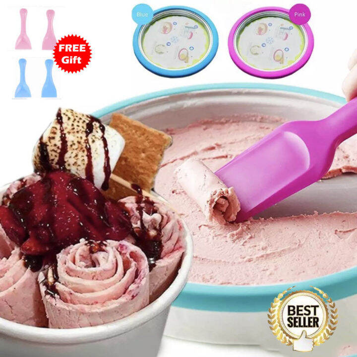 Instant Ice Cream Maker Yogurt Frozen Pan Ice Roll Time Pan Lazada PH