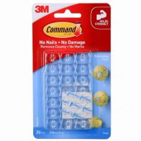 [สุดฮอต] ตะขอพลาสติกใสแบบแขวนไม่มีความเสียหายคลิปตกแต่ง Command 3M Command 17026CLR คลิปตกแต่งใส20-คลิป