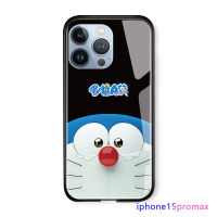 Orico การ์ตูน Apple iPhone 15 Plus 15 Pro 15 Pro Max สุดหรูสำหรับเด็กผู้หญิงเคสมือถือลายแมวโดราเอมอนกระจกนิรภัยมันวาวเคสโทรศัพท์เคสห่อหุ้มด้านหลัง