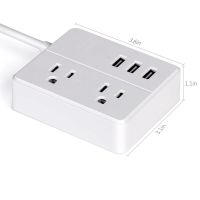 Mini Power Strip with 3 USB 2 Outlet Desktop Charging Station 3.94ft Extension Cord for Cruise Ship Travel Multi Plug Extender