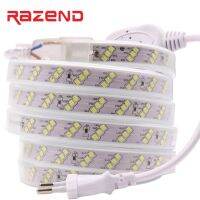 【✴COD✴】 na07037036036666 แถบไฟ Led กันน้ำ220V 2835 Smd 180Leds/M สามแถวยืดหยุ่นเทปไฟสีขาว/อบอุ่นสีขาว1M 2M 5M 10M 15M 20M 50M 100M