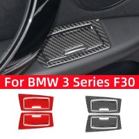 For BMW 3 Series F30 2013-2018 Accessories Carbon Fiber Interior Car Rear Door Armrest Storage Box Trim Cover Frame Stickers