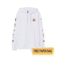 เสื้อกันหนาว มีฮู้ด ลาย Toy Story HnM Free PaperBag สีขาว สําหรับผู้ชาย ผู้หญิง