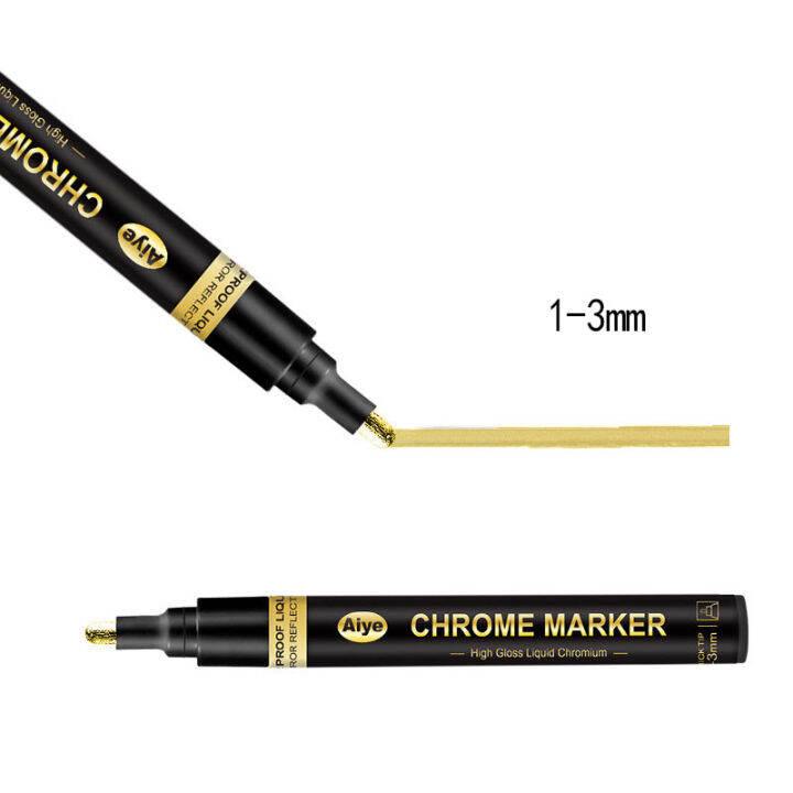 MUXI Mirror Pen Reflective Paint Metal Chromeplated Silver Marker DIY