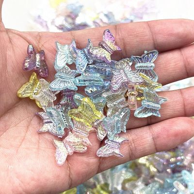 New 30pcs 15mm Colour AB Butterfly Shape Acrylic Beads Loose Spacer Beads for Jewelry Makeing DIY Handmade Necklace DIY accessories and others